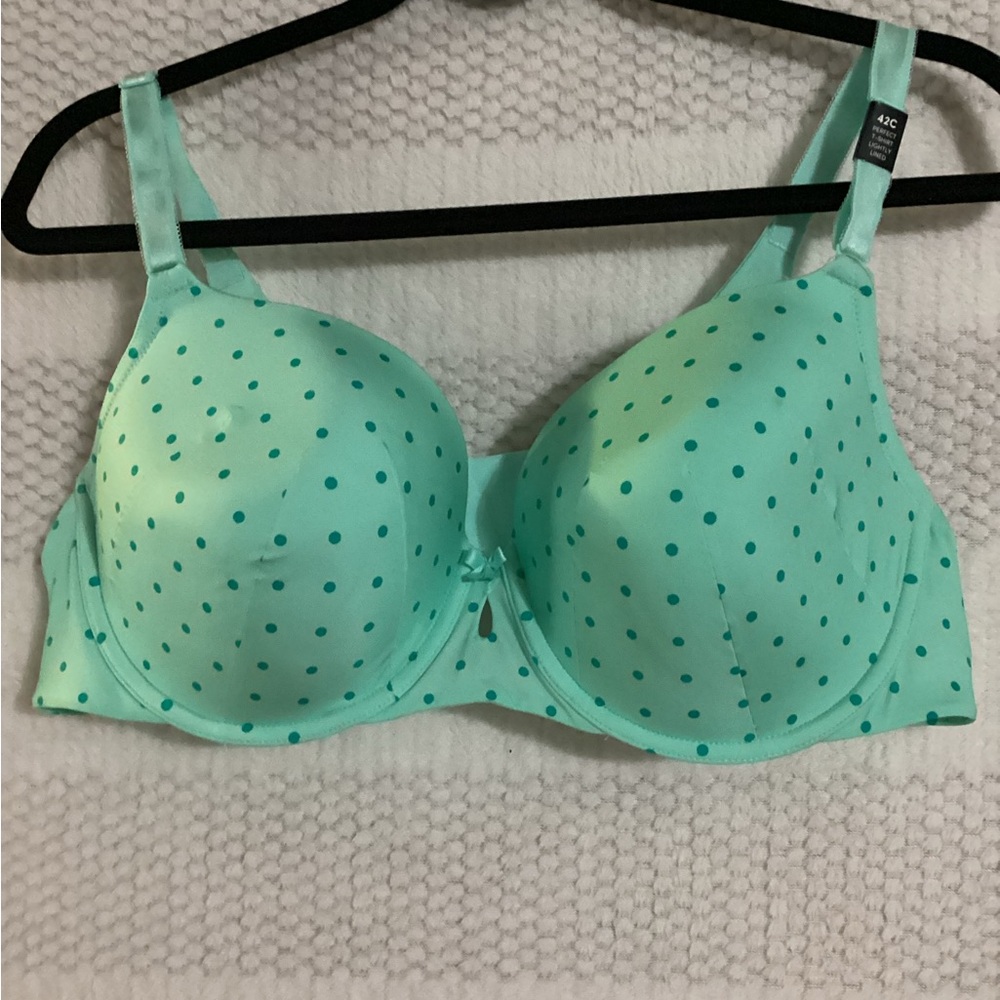 Torrid Aqua Polka Dot Underwire Bra